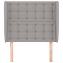 sengegavl med kanter 93x23x118/128 cm stof lysegrå