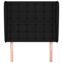 sengegavl med kanter 93x23x118/128 cm stof sort