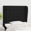 sengegavl med kanter 93x23x118/128 cm stof sort