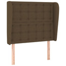 sengegavl med kanter 93x23x118/128 cm stof mørkebrun