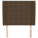 sengegavl med kanter 93x23x118/128 cm stof mørkebrun