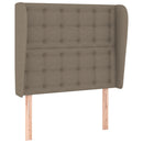 sengegavl med kanter 93x23x118/128 cm stof gråbrun