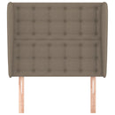 sengegavl med kanter 93x23x118/128 cm stof gråbrun