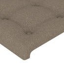sengegavl med kanter 93x23x118/128 cm stof gråbrun