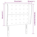 sengegavl med kanter 93x23x118/128 cm stof gråbrun