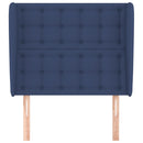 sengegavl med kanter 93x23x118/128 cm stof blå