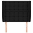 sengegavl med kanter 103x23x118/128 cm stof sort