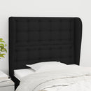sengegavl med kanter 103x23x118/128 cm stof sort