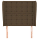sengegavl med kanter 103x23x118/128 cm stof mørkebrun