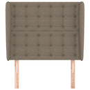 sengegavl med kanter 103x23x118/128 cm stof gråbrun
