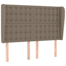 sengegavl med kanter 147x23x118/128 cm stof gråbrun