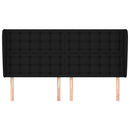 sengegavl med kanter 163x23x118/128 cm stof sort