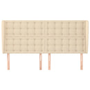 sengegavl med kanter 163x23x118/128 cm stof cremefarvet