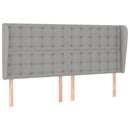 sengegavl med kanter 183x23x118/128 cm stof lysegrå
