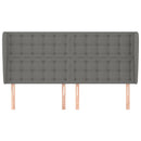 sengegavl med kanter 183x23x118/128 cm stof mørkegrå