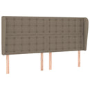 sengegavl med kanter 183x23x118/128 cm stof gråbrun