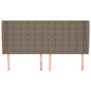 sengegavl med kanter 183x23x118/128 cm stof gråbrun