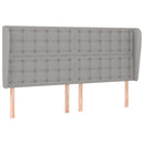 sengegavl med kanter 203x23x118/128 cm stof lysegrå