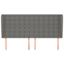 sengegavl med kanter 203x23x118/128 cm stof mørkegrå