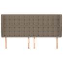 sengegavl med kanter 203x23x118/128 cm stof gråbrun