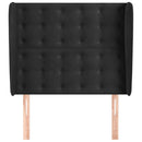 sengegavl med kanter 83x23x118/128 cm fløjl sort