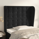 sengegavl med kanter 83x23x118/128 cm fløjl sort