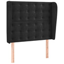 sengegavl med kanter 93x23x118/128 cm fløjl sort
