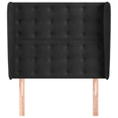 sengegavl med kanter 93x23x118/128 cm fløjl sort