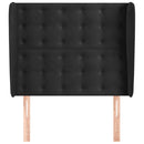 sengegavl med kanter 103x23x118/128 cm fløjl sort