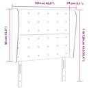 sengegavl med kanter 103x23x118/128 cm fløjl lyserød