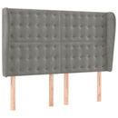 sengegavl med kanter 147x23x118/128 cm fløjl lysegrå