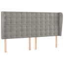 sengegavl med kanter 163x23x118/128 cm fløjl lysegrå