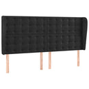 sengegavl med kanter 163x23x118/128 cm fløjl sort