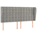 sengegavl med kanter 203x23x118/128 cm fløjl lysegrå