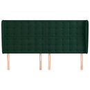 sengegavl med kanter 203x23x118/128 cm fløjl mørkegrøn