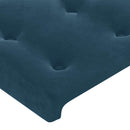 sengegavl med kanter 203x23x118/128 cm fløjl mørkeblå