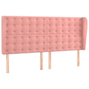 sengegavl med kanter 203x23x118/128 cm fløjl lyserød