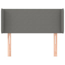 sengegavl med kanter 83x16x78/128 cm stof mørkegrå