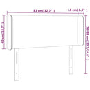 sengegavl med kanter 83x16x78/128 cm stof mørkegrå