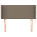 sengegavl med kanter 93x16x78/88 cm stof gråbrun
