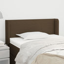 sengegavl med kanter 103x16x78/88 cm stof mørkebrun