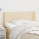 sengegavl med kanter 103x16x78/88 cm stof cremefarvet