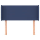 sengegavl med kanter 103x16x78/88 cm stof blå