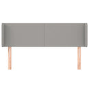 sengegavl med kanter 147x16x78/88 cm stof lysegrå