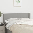 sengegavl med kanter 147x16x78/88 cm stof lysegrå