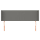 sengegavl med kanter 147x16x78/88 cm stof mørkegrå