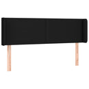 sengegavl med kanter 147x16x78/88 cm stof sort