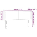 sengegavl med kanter 147x16x78/88 cm stof sort