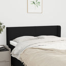 sengegavl med kanter 147x16x78/88 cm stof sort