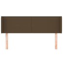 sengegavl med kanter 147x16x78/88 cm stof mørkebrun